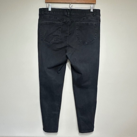 Democracy Womens Black Wash AB Solution Denim Jeans Size 14 Ankle Stretch Casual - Picture 5 of 12